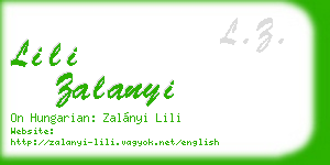 lili zalanyi business card